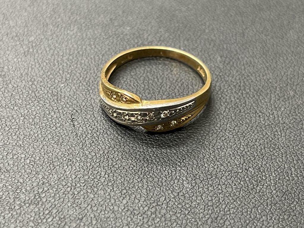 中もず催事 K18 Pt900 買取 メレダイヤ コンビリング