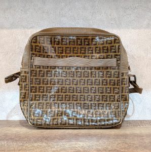 フェンディ 買取 ズッカ PVC ブラウン ショルダーバッグ