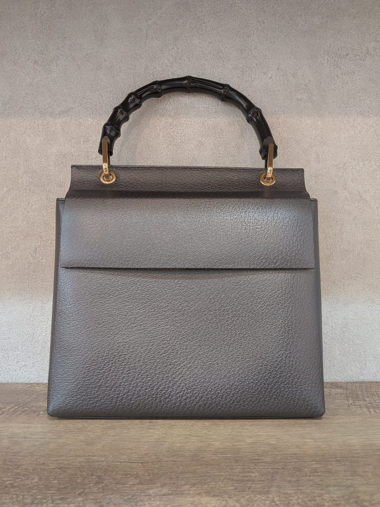 グッチ 買取 バンブー グレー ハンドバッグ 001.3444 破れ有