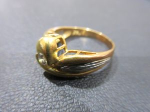 宝飾ジュエリー K18 Pt900 コンビリング 買取 D0.17ct デザインリング