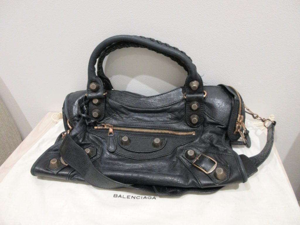 バレンシアガ ジャイアントシティ買取 173084　ブラック 使用感あり