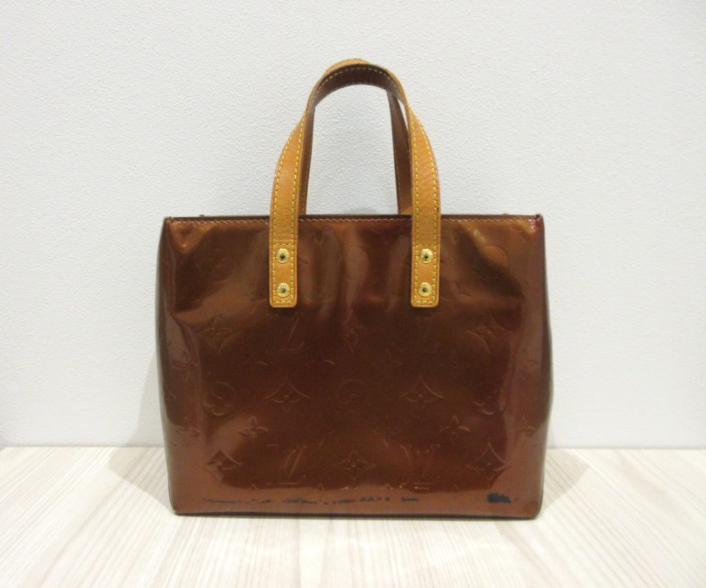 ルイヴィトン リードPM ヴェルニ 買取 ブロンズ M91336 色移り 傷