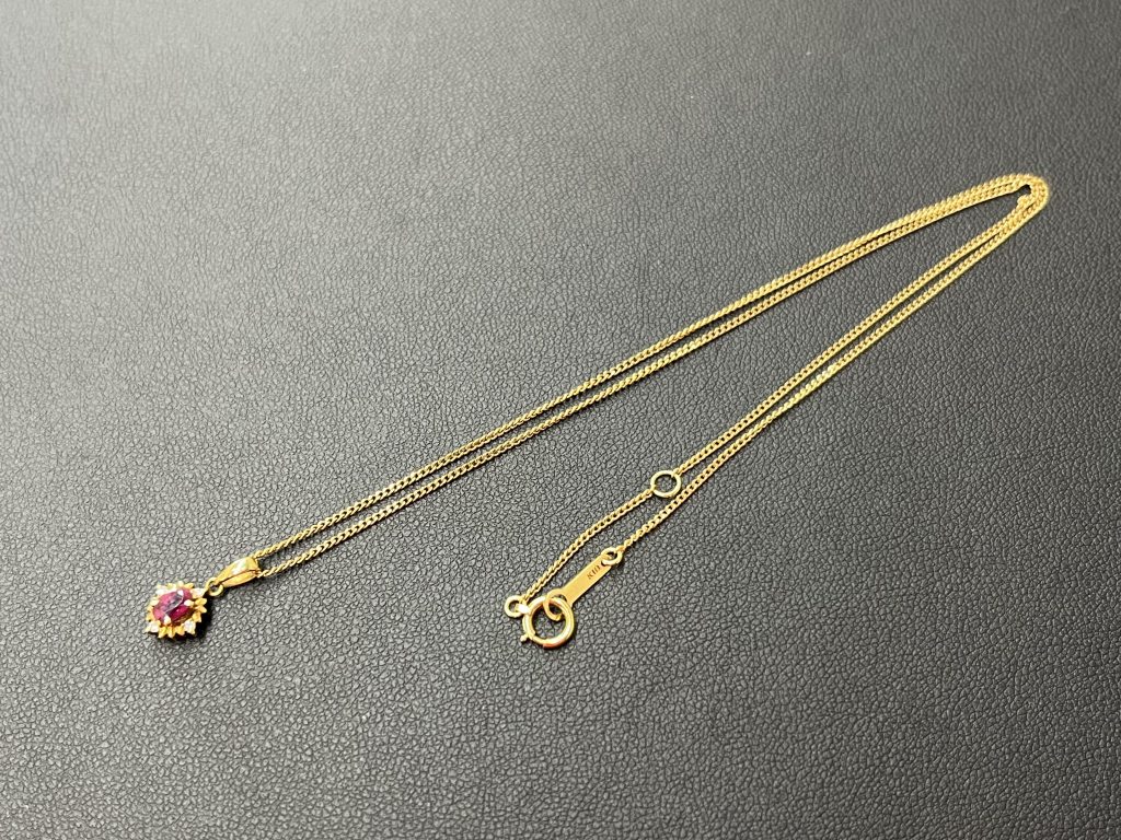 貴金属ジュエリー 買取 K18 （750） YG ルビー ダイヤモンド ネックレス