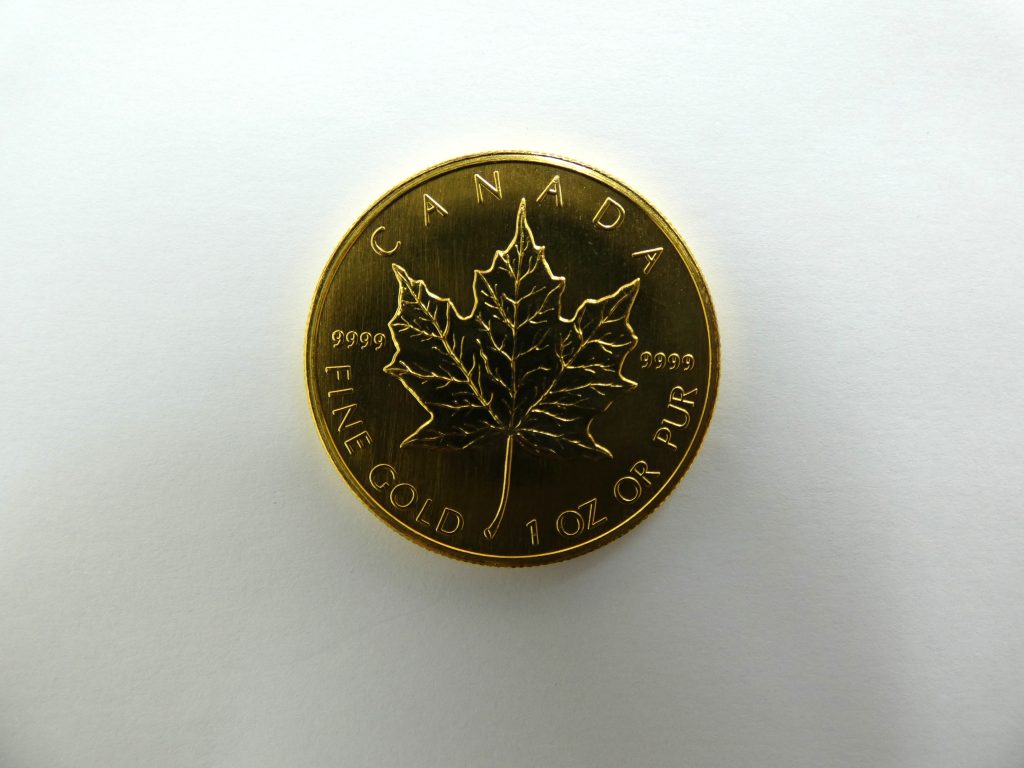 999.9 メイプルリーフ金貨 1オンス 買取価格 NY金4122ドルに急騰
