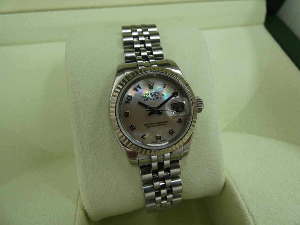 ロレックス デイトジャスト26 179174NA シェルアラビア 傷多 買取