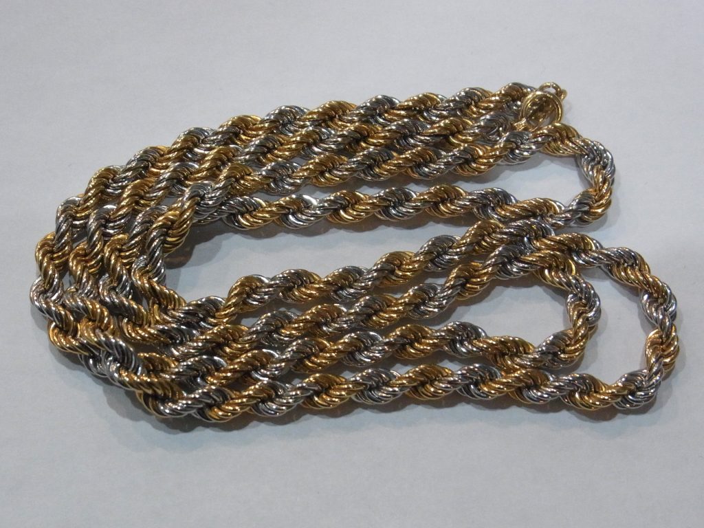 貴金属 買取 パイプロープ ネックレス K18/Pt850 コンビ素材