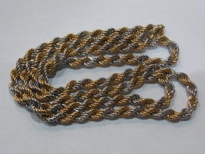 貴金属 買取 パイプロープ ネックレス K18/Pt850 コンビ素材