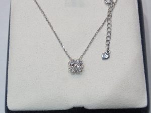 MIKIMOTO ミキモト ハート フラワー ネックレス K18WG D0.07ct 買取