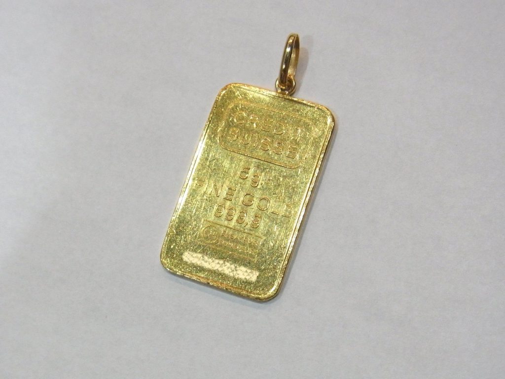 K24/K18 クレディスイス 5gコインバー インゴットペンダント 買取