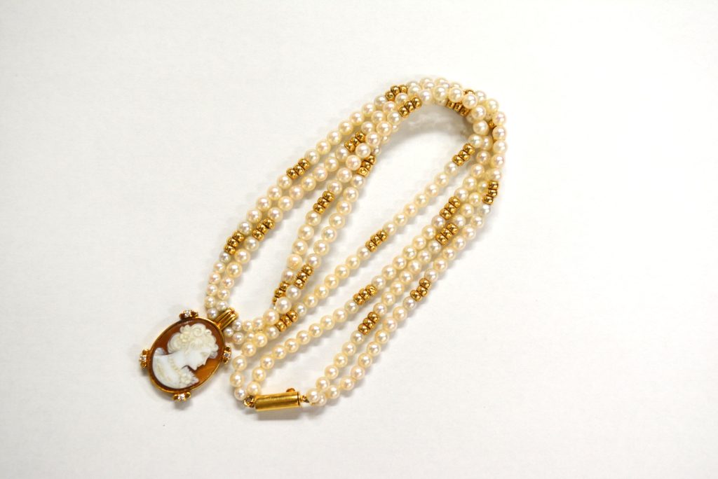 パール・カメオ・ダイヤモンド K18金 ネックレス 買取