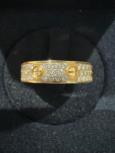 カルティエ ラブリング 買取スモールモデル パヴェ イエローゴールド