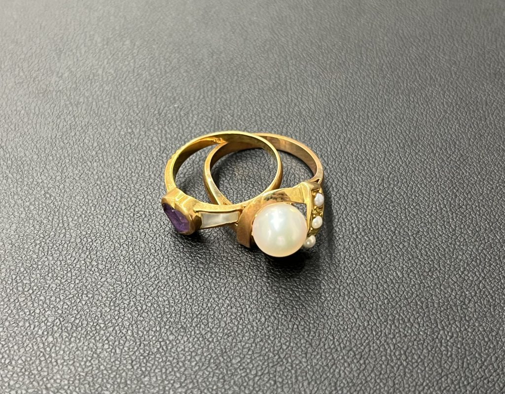 K18 パール ガーネット リング