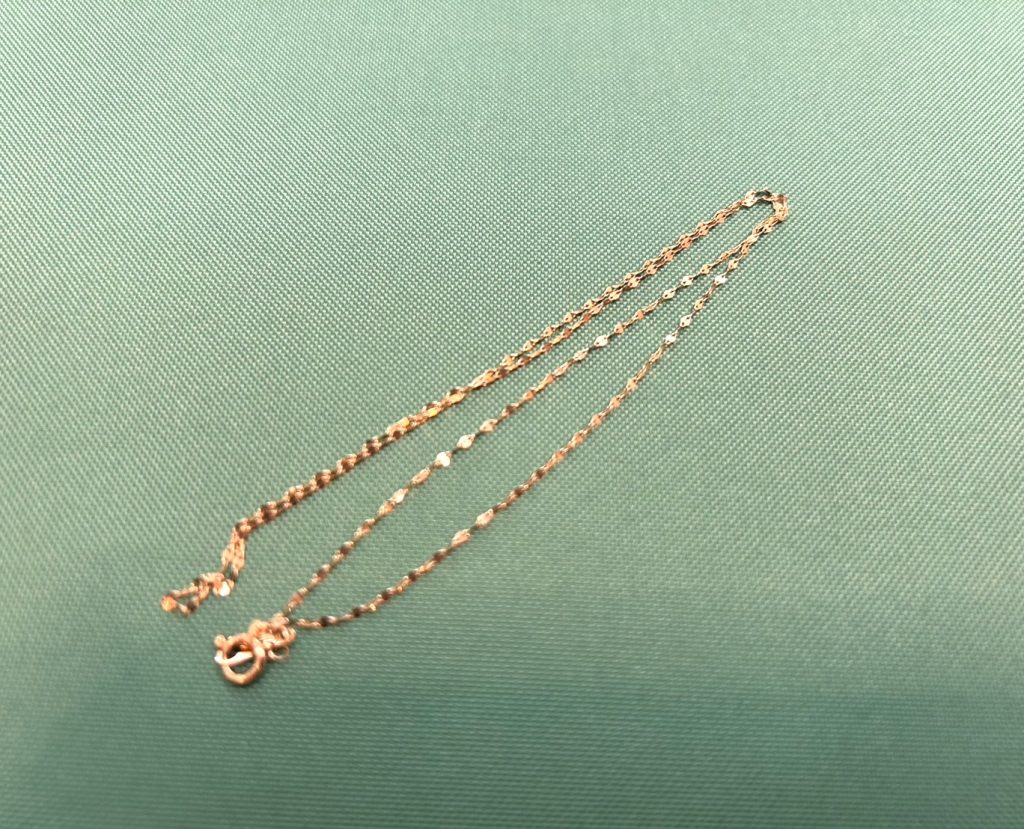 【催事】K18 買取 18金 ネックレス 金製品 金相場最高値 0.5ｇ以下でもOK コーナン中もず店