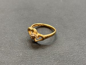 K18 買取 リング メレダイヤモンド ハートデザイン 18金