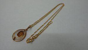 貴金属ジュエリー 買取 デザインネックレス K18（750） シトリン