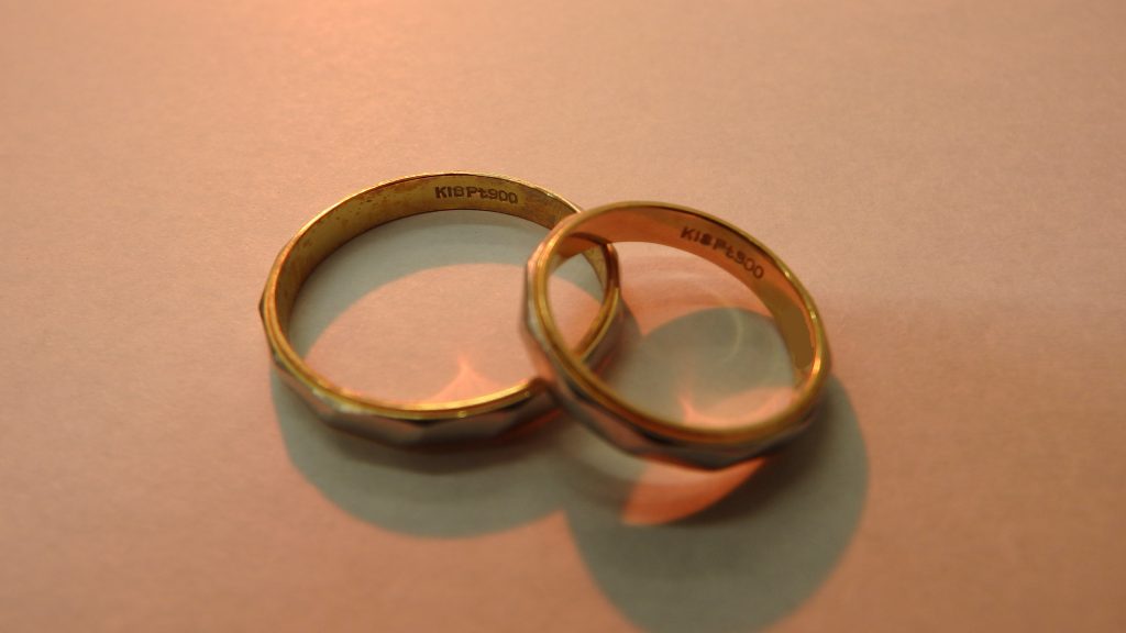 貴金属 買取 K18/Pt900 コンビ素材 ペアリング 指輪