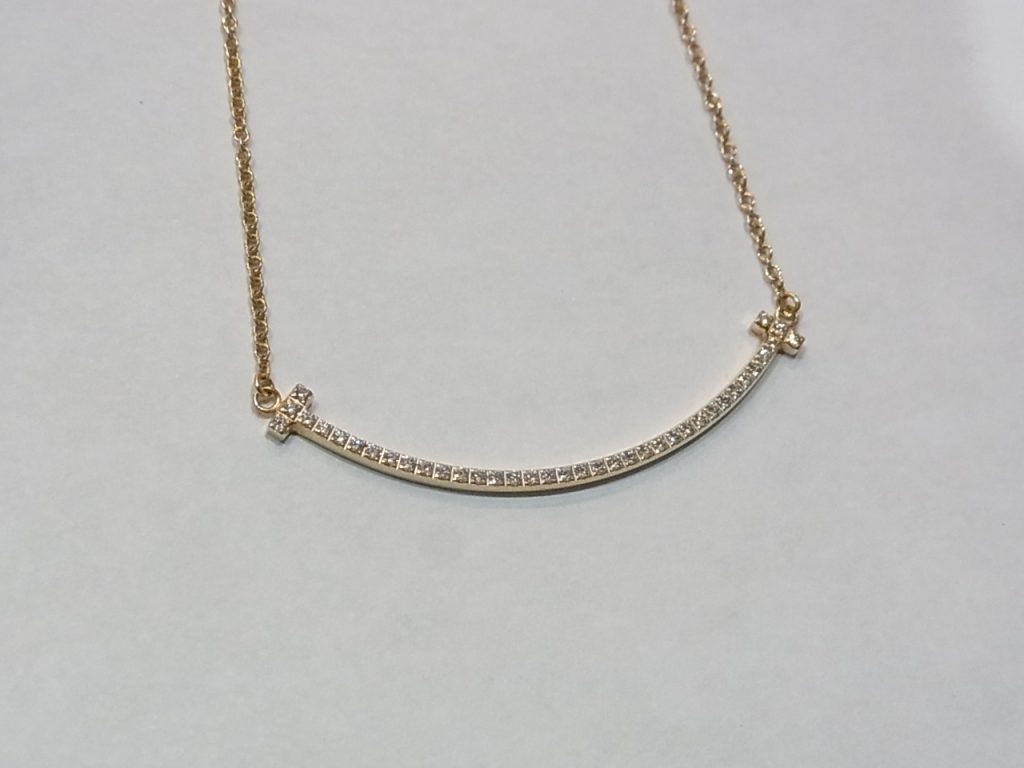 ティファニー Tスマイル スモール YG ダイヤ ネックレス 63058777 買取
