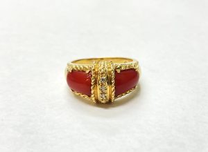 サンゴ買取 K18金 ダイヤモンド リング