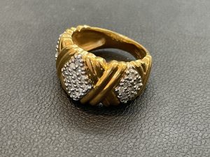 K18/Pt900 コンビリング パヴェダイヤモンド 買取無料査定