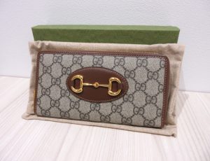 グッチ ホースビット1955 ラウンドファスナー長財布 買取 621889 未使用・内側剥離あり