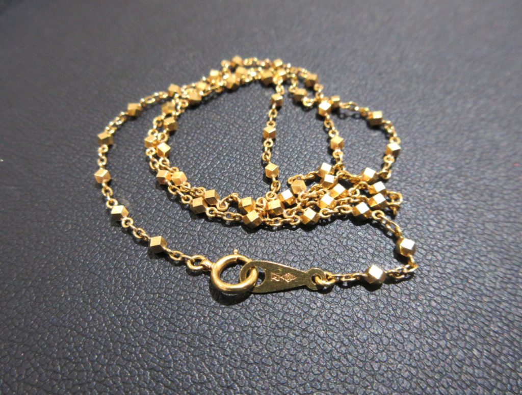 貴金属 Ｋ１８製 チェーンネックレス買取 ホールマーク刻印