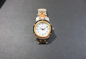 エルメス クリッパー CL4.220 レディース腕時計 買取 白文字盤 コンビ 電池切れ