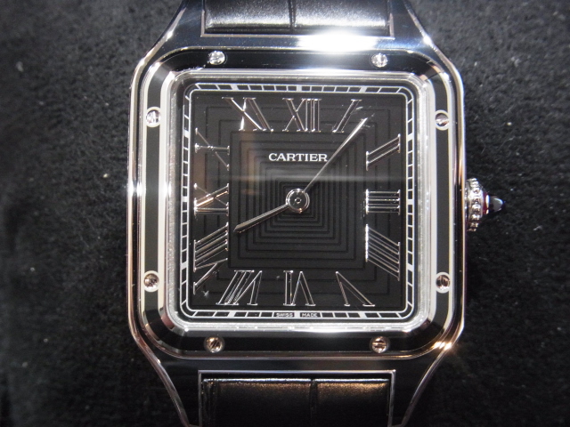 カルティエ 買取 サントス デュモン 黒文字盤 WSSA0046 箱・保証書