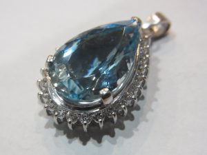 Pt900 アクアマリン6.2ct ネックレストップ 買取 ダイヤモンド