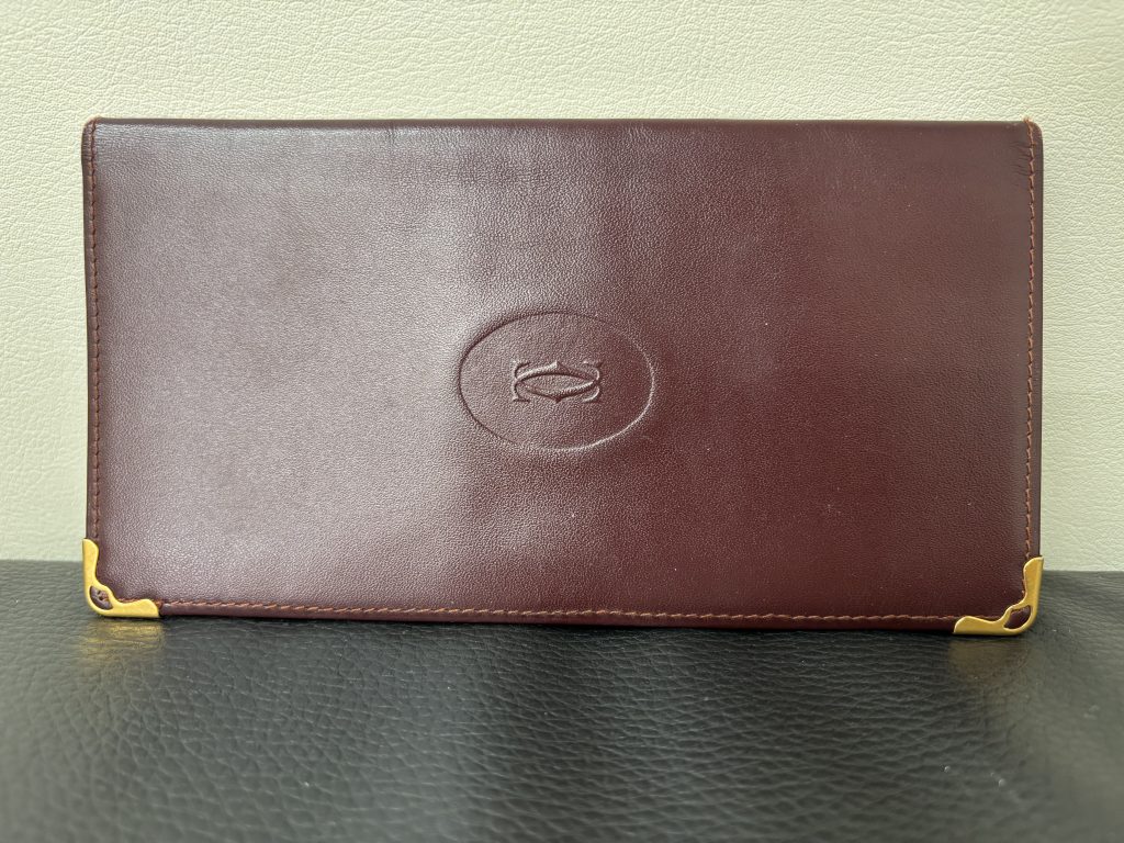 カルティエ 買取 マストライン カードケース ボルドー 角スレあり