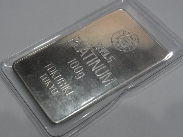 徳力本店 プラチナ インゴット Pt999.5/100g 買取