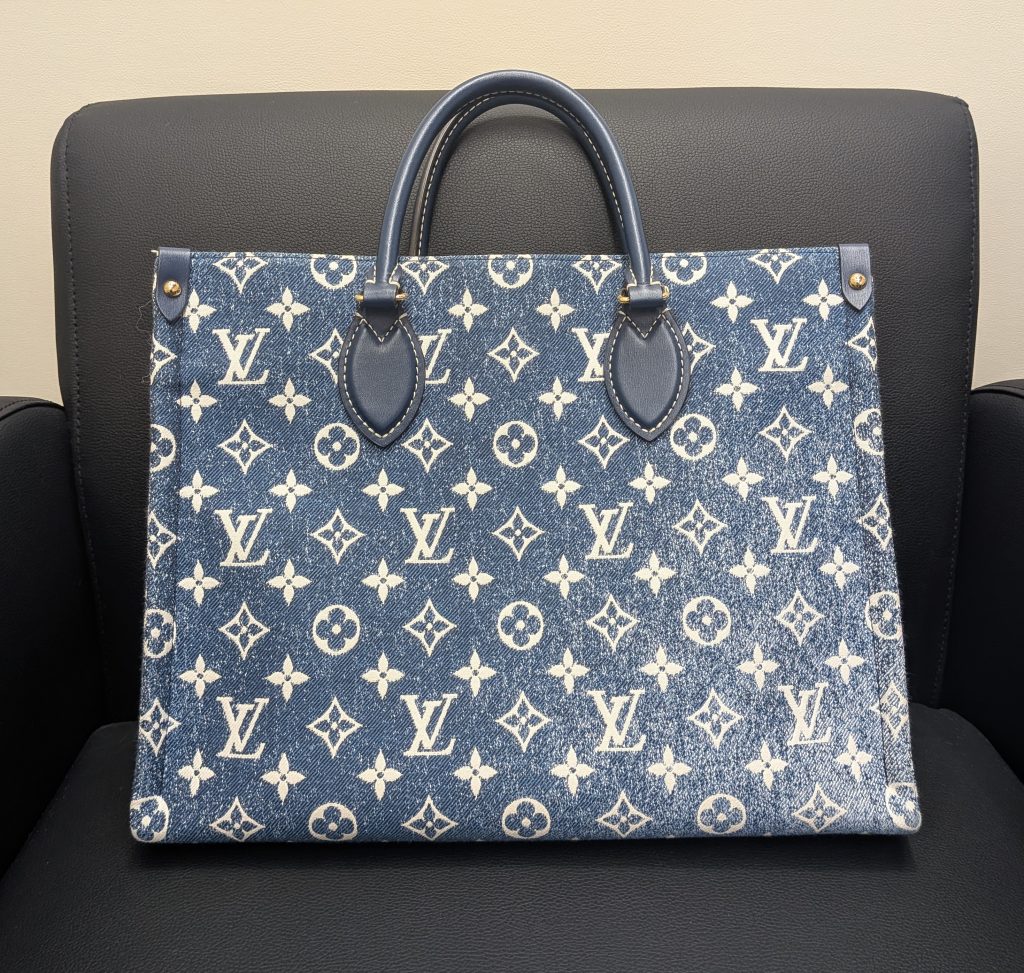 ルイヴィトン 買取 モノグラム ジャガードデニム オンザゴーMM M59608