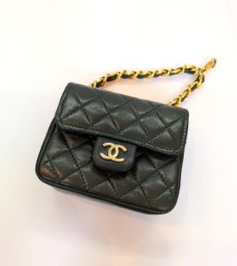 シャネル 買取 ミニミニ マトラッセ グリーン ラムスキン ポーチ ゴールド金具