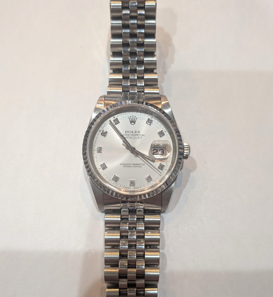 ロレックス 買取 デイトジャスト 16234G シルバー文字盤 E番 本体のみ