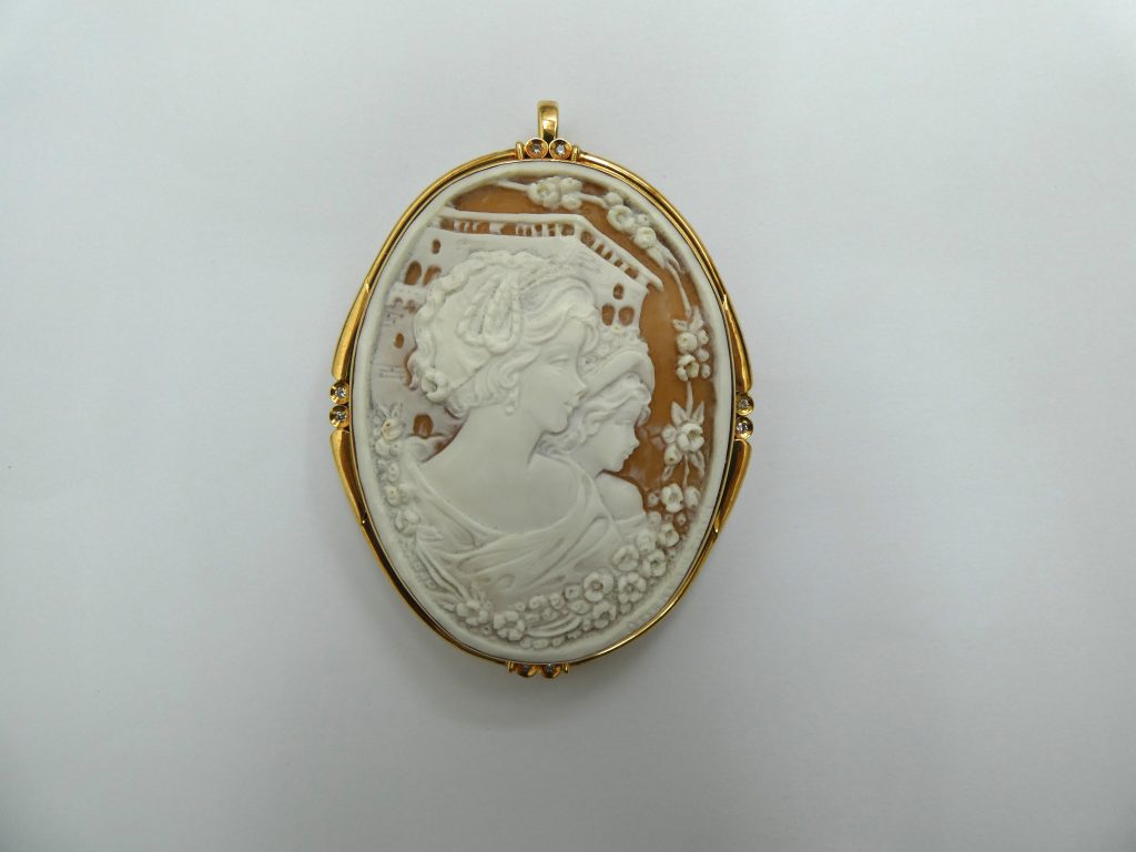 k１８金 カメオブローチ パールジュエリー 宝石徐エリー買取