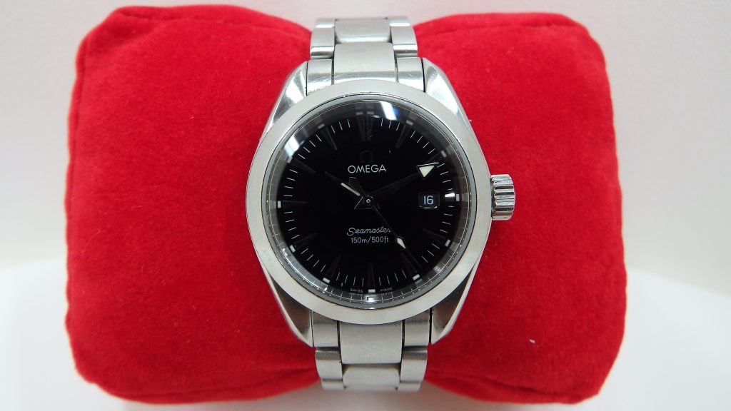 オメガ 買取 シーマスター アクアテラ 黒文字盤 2577.50 箱 保証書