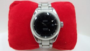 オメガ 買取 シーマスター アクアテラ 黒文字盤 2577.50 箱 保証書