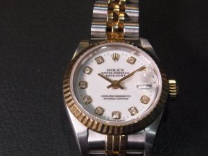 ロレックス 買取 デイトジャスト コンビ 69173G T番 ホワイト文字盤 新ダイヤ