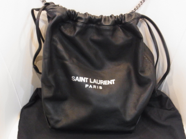 サンローラン 買取 レザー テディ 巾着バッグ