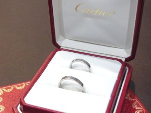 カルティエ 買取 ペア ウエディング プラチナ950 リング