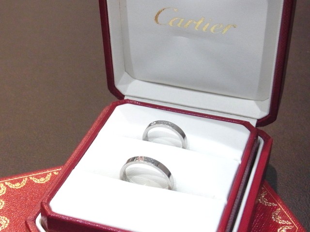 カルティエ 買取 ペア ウエディング プラチナ950 リング