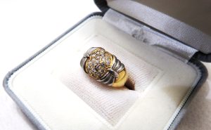 K18金 プラチナ900 コンビ メレダイヤモンド デザインリング　買取査定