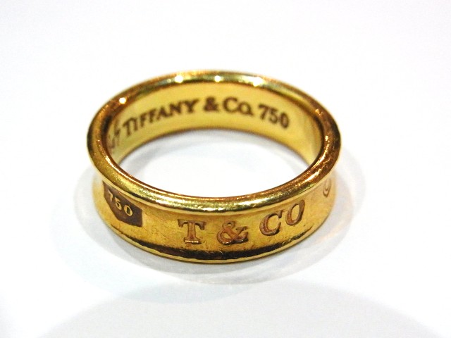 ティファニー 買取 1837 ナロー ７５０YG リング