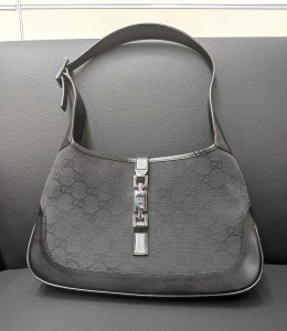 グッチ 買取 ジャッキー GGキャンバス×レザー ブラック 01147