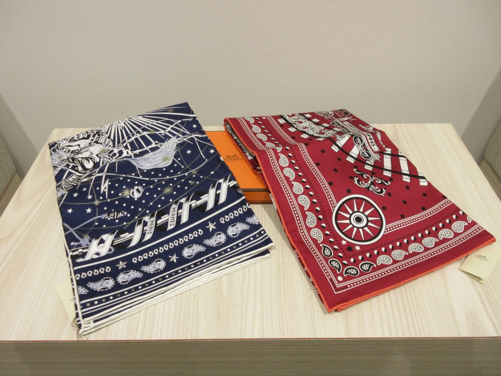 エルメス カレ55 未使用品 2点まとめて買取 コーラス・ステラルム/オールアボード！　箱付き