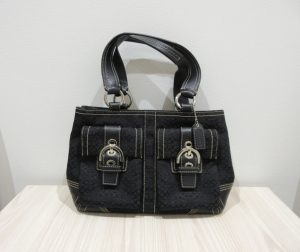 コーチ ソーホー ハンドバッグ買取 ミニシグネチャー キャンバス×レザー 黒