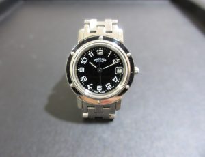 エルメス クリッパー CL4.210 レディース 腕時計 買取 クオーツ 黒文字盤 稼働 付属品無し