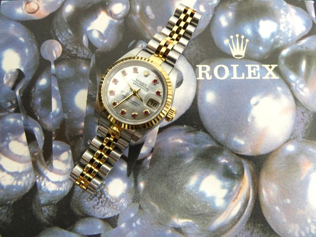 ロレックス デイトジャスト79173NGR シェル＆ルビー文字盤 買取