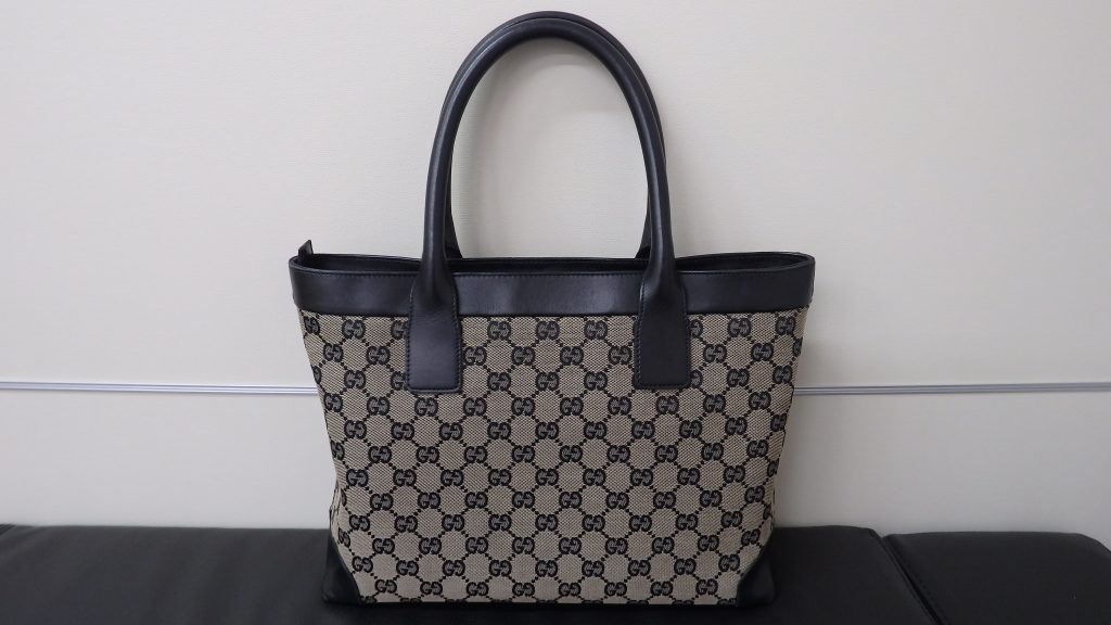 グッチ 買取 トートバッグ GGキャンバス×レザー 00.1119 ブラック