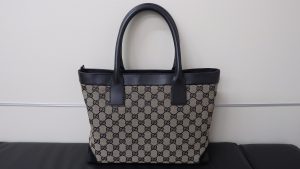 グッチ 買取 トートバッグ GGキャンバス×レザー 00.1119 ブラック