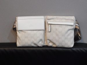 グッチ 買取 GGキャンバス ウエストポーチ ホワイト 28566
